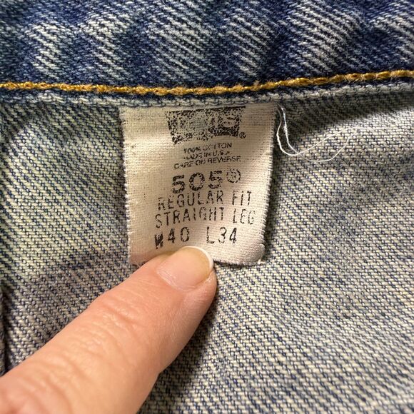 Levi's 505 Vintage Men's Jeans 40x34 Regular Fit Straight Leg Medium Wash - Picture 12 of 14